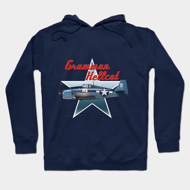 Grumman F6F-5 Hellcat “White 19” Hoodie by Spyinthesky